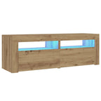 vidaXL Nachttische 2 Stk. mit LEDs Artisan-Eiche 60x35x40 cm