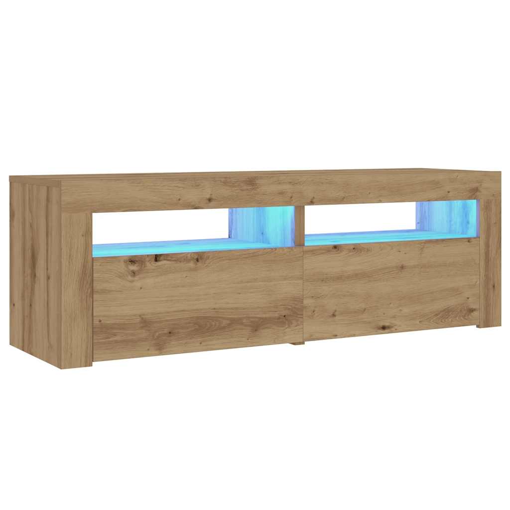 vidaXL Nachttische 2 Stk. mit LEDs Artisan-Eiche 60x35x40 cm