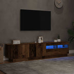 vidaXL TV-Schrank mit LED-Leuchten Altholz-Optik 180x35x40 cm