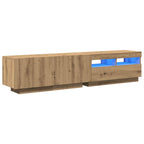 vidaXL TV-Schrank mit LED-Leuchten Artisan-Eiche 180x35x40 cm