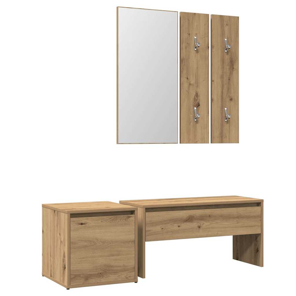 vidaXL Garderoben-Set Artisan-Eiche Holzwerkstoff