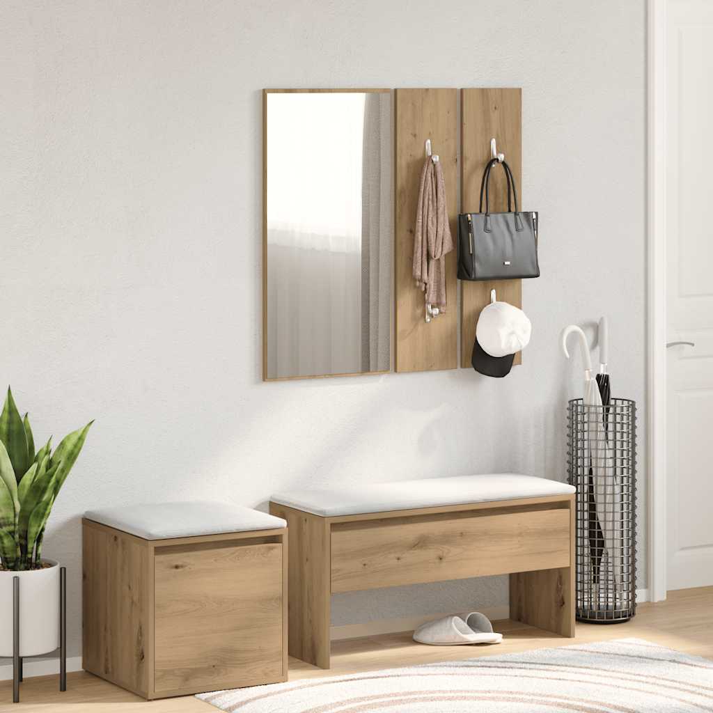 vidaXL Garderoben-Set Artisan-Eiche Holzwerkstoff