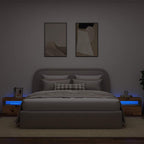 vidaXL Nachttisch mit LED-Leuchten Altholz-Optik 60x35x40 cm