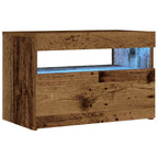 vidaXL Nachttisch mit LED-Leuchten Altholz-Optik 60x35x40 cm