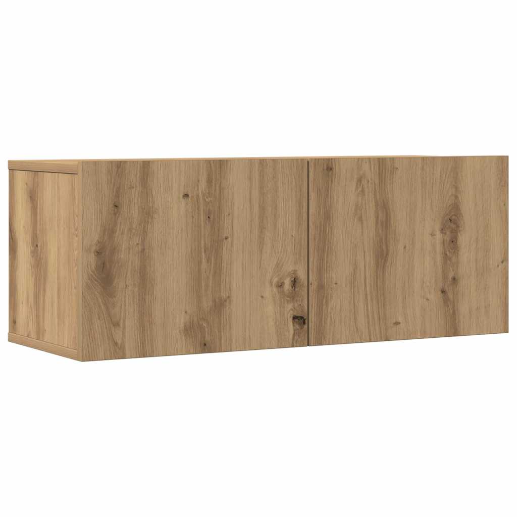 vidaXL 7-teiliges TV-Schrank-Set Wandmontage Artisan Eiche