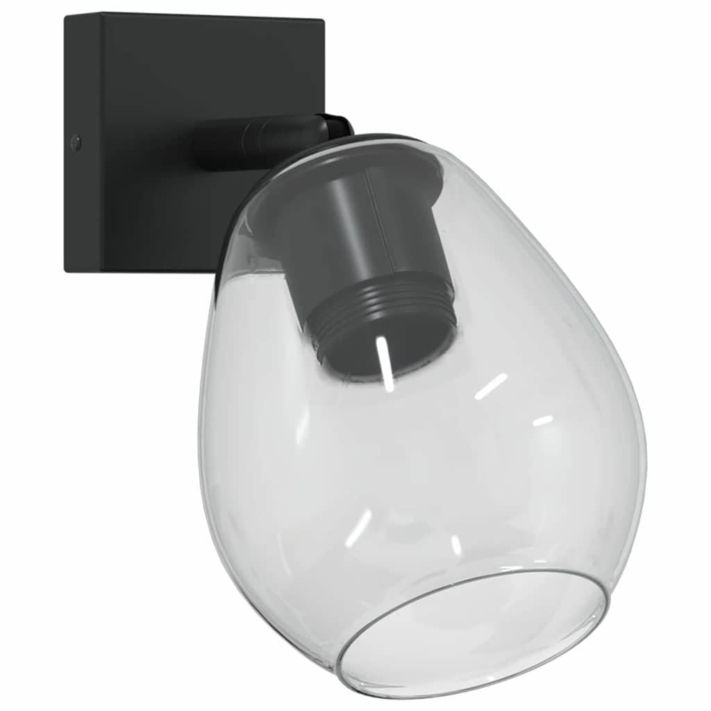 vidaXL Deckenstrahler Schwarz 13 x 13 x 26 cm Glas und Metall
