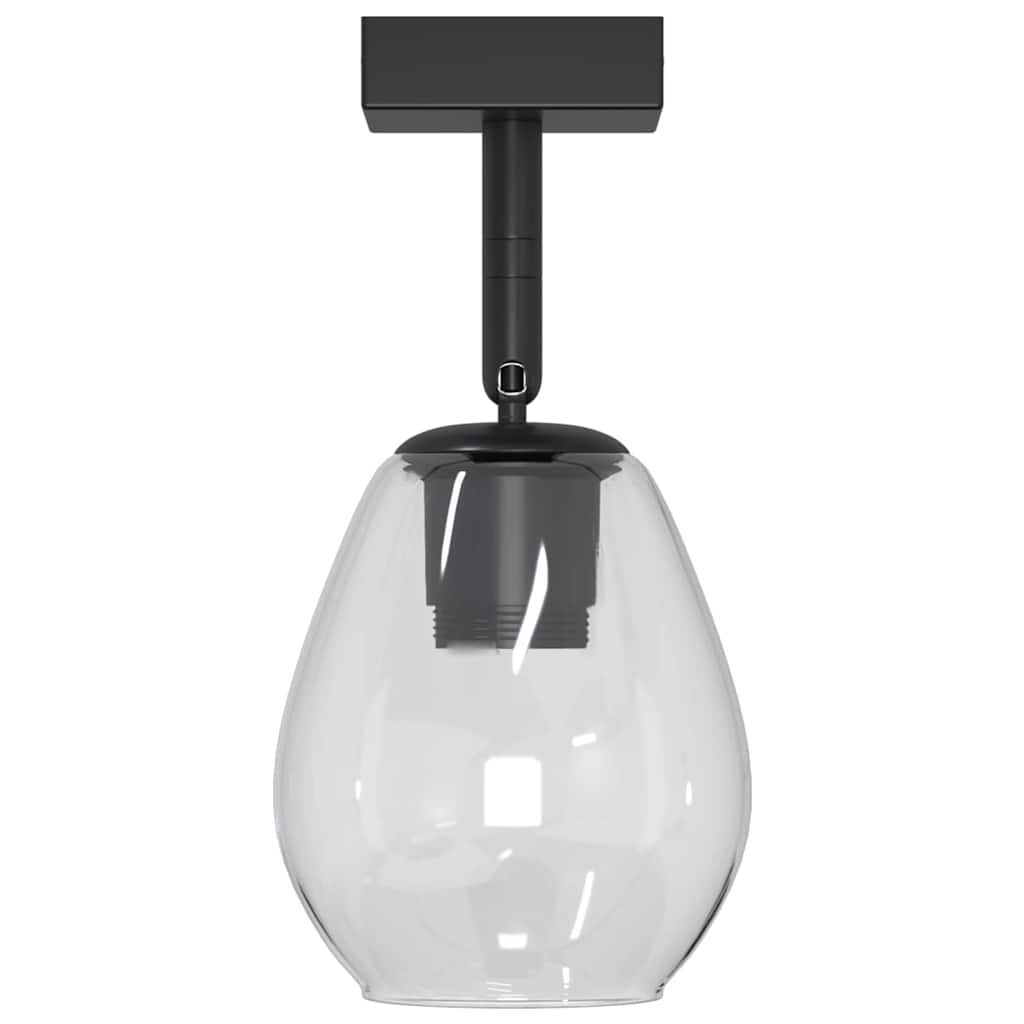 vidaXL Deckenstrahler Schwarz 13 x 13 x 26 cm Glas und Metall