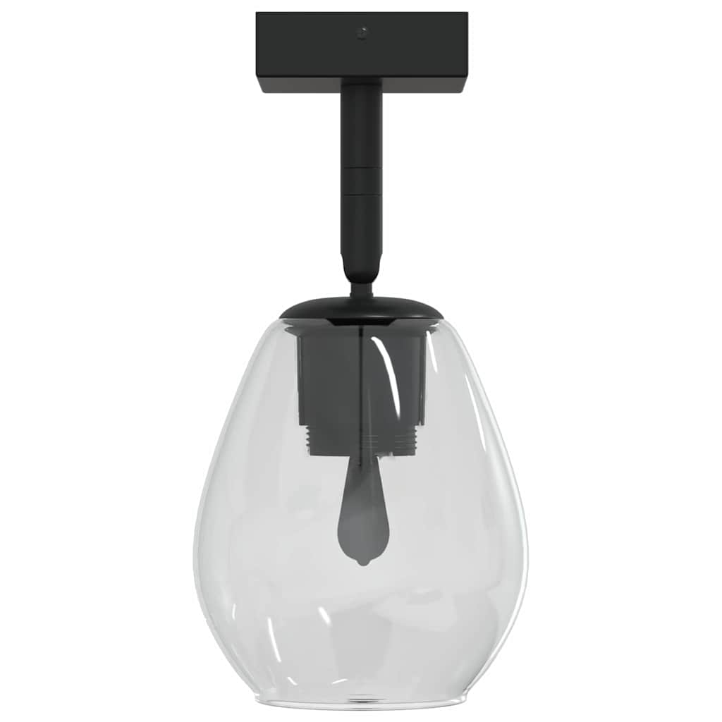 vidaXL Deckenstrahler Schwarz 13 x 13 x 26 cm Glas und Metall