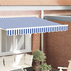 vidaXL Markisenschürzen-Ersatz Blau und Weiß 2,5 m Polyester