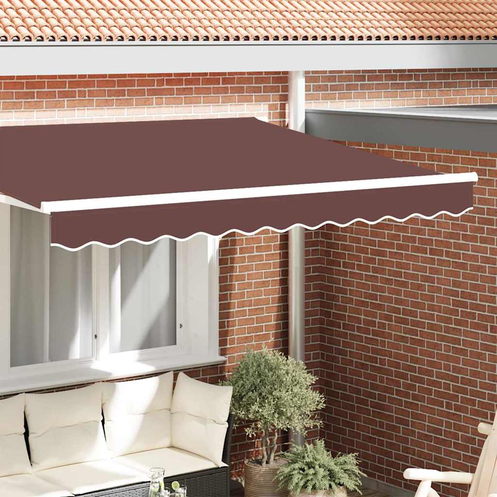 vidaXL Markisenschürzen-Ersatz Braun gestreift 2,5 m Polyester