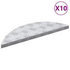 vidaXL Treppe Tritt Halbmond 10 pcs Silber 60 x 18 x 2,5 cm Aluminium