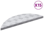vidaXL Treppe Tritt Halbmond 15 pcs Silber 60 x 18 x 2,5 cm Aluminium