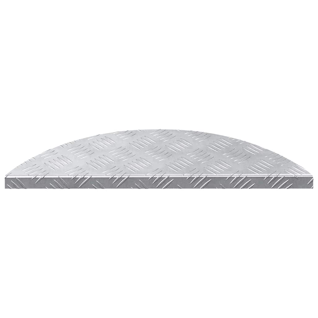 vidaXL Treppe Tritt Halbmond 15 pcs Silber 60 x 18 x 2,5 cm Aluminium