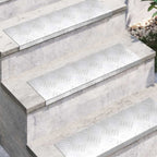 vidaXL Treppe Tritt 10 pcs Silber 60 x 18 x 2,5 cm Aluminium