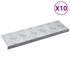 vidaXL Treppe Tritt 10 pcs Silber 60 x 18 x 2,5 cm Aluminium