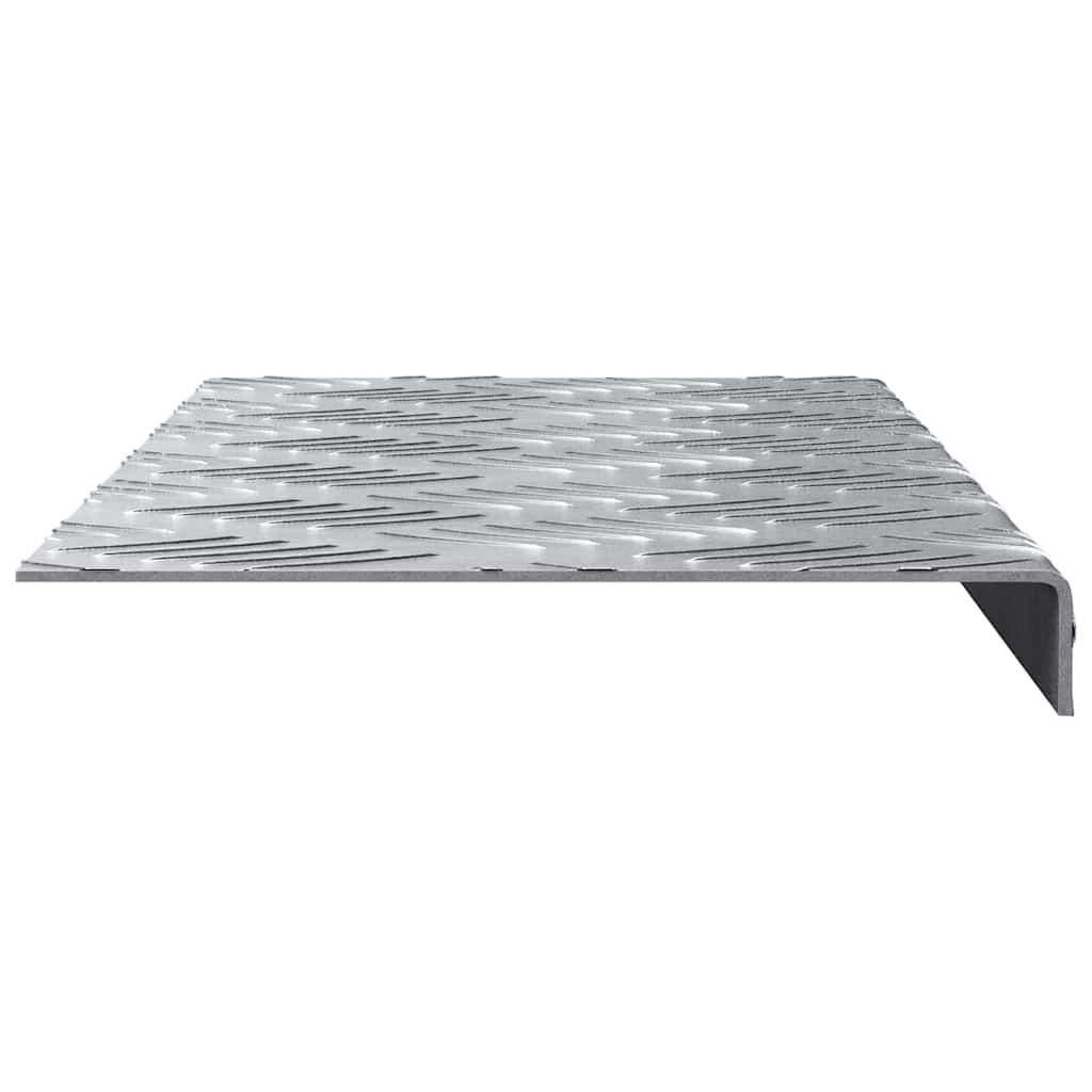 vidaXL Treppe Tritt 10 pcs Silber 60 x 18 x 2,5 cm Aluminium