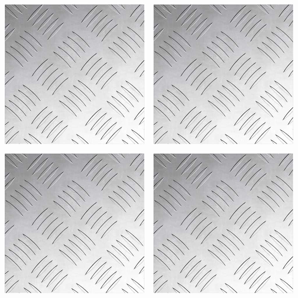 vidaXL Treppe Tritt Quadratisch 4 pcs Silber 20 x 20 cm Aluminium