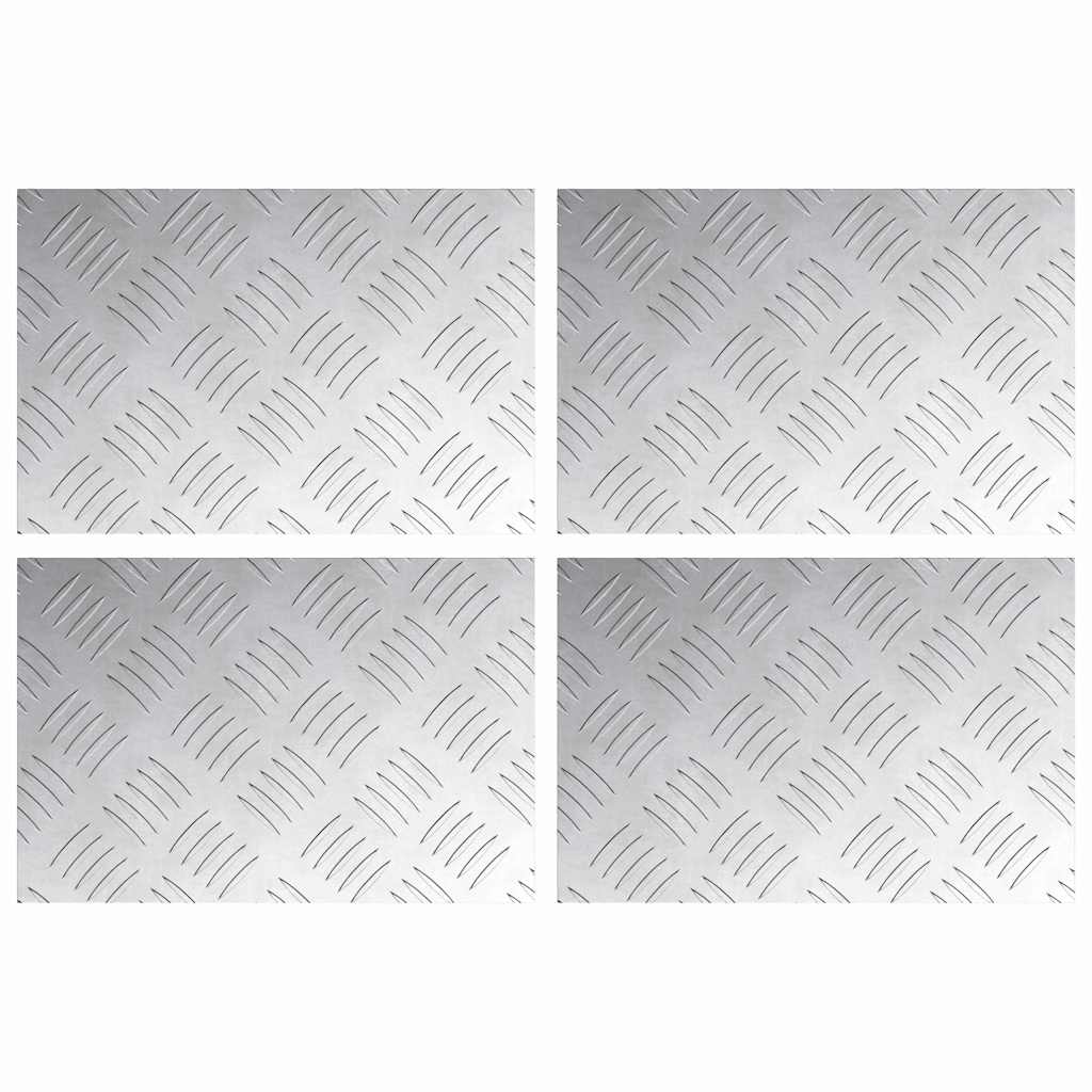 vidaXL Treppe Tritt Rechtwinklig 4 pcs Silber 30 x 20 cm Aluminium