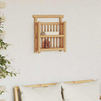 vidaXL Wandregal mit Regal Wandmontiert Natur 40 x 13 x 44 cm Bambus