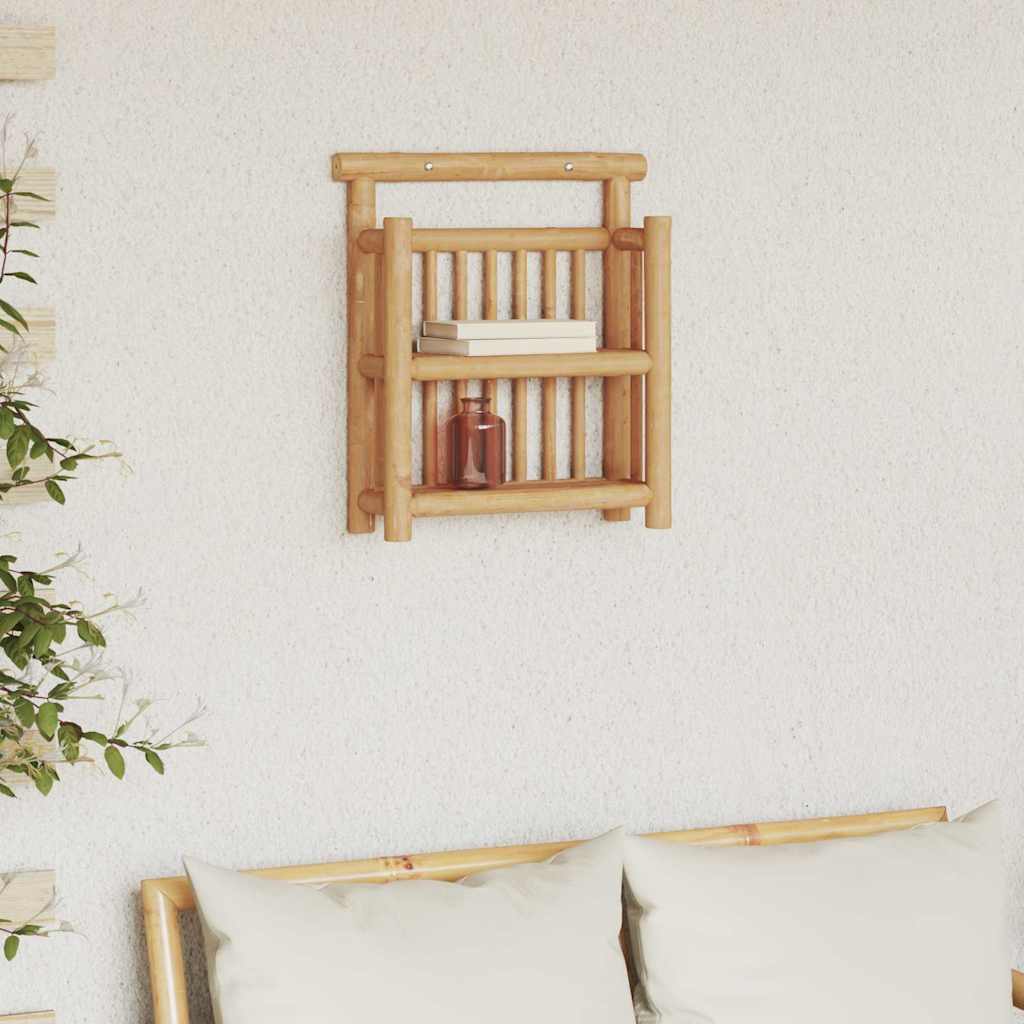 vidaXL Wandregal mit Regal Wandmontiert Natur 40 x 13 x 44 cm Bambus
