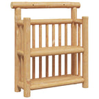 vidaXL Wandregal mit Regal Wandmontiert Natur 40 x 13 x 44 cm Bambus