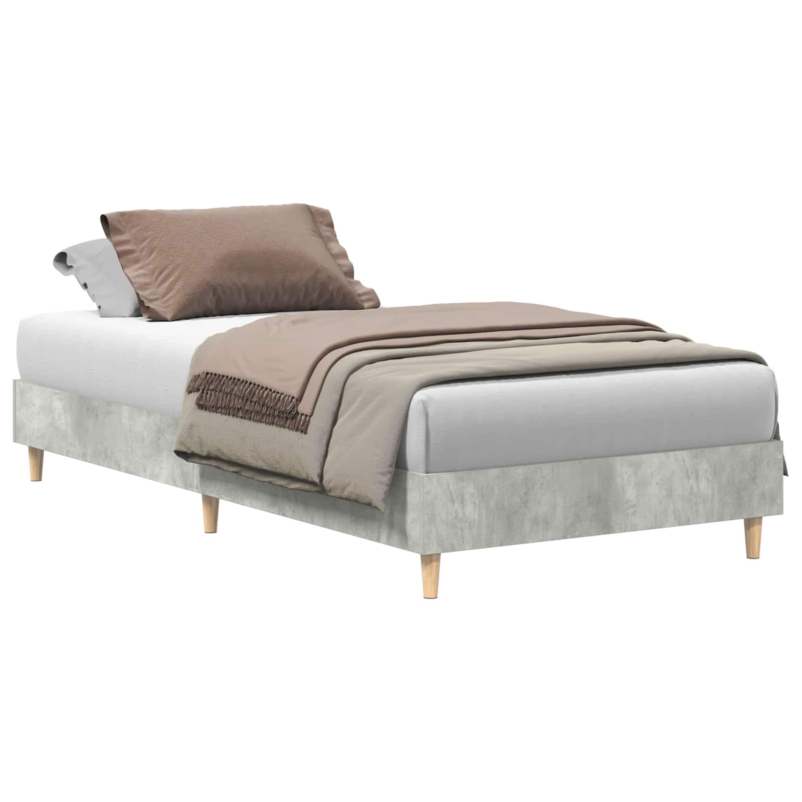 vidaXL Bettrahmen Beton Grau 203 x 93 x 25 cm Holzwerkstoff