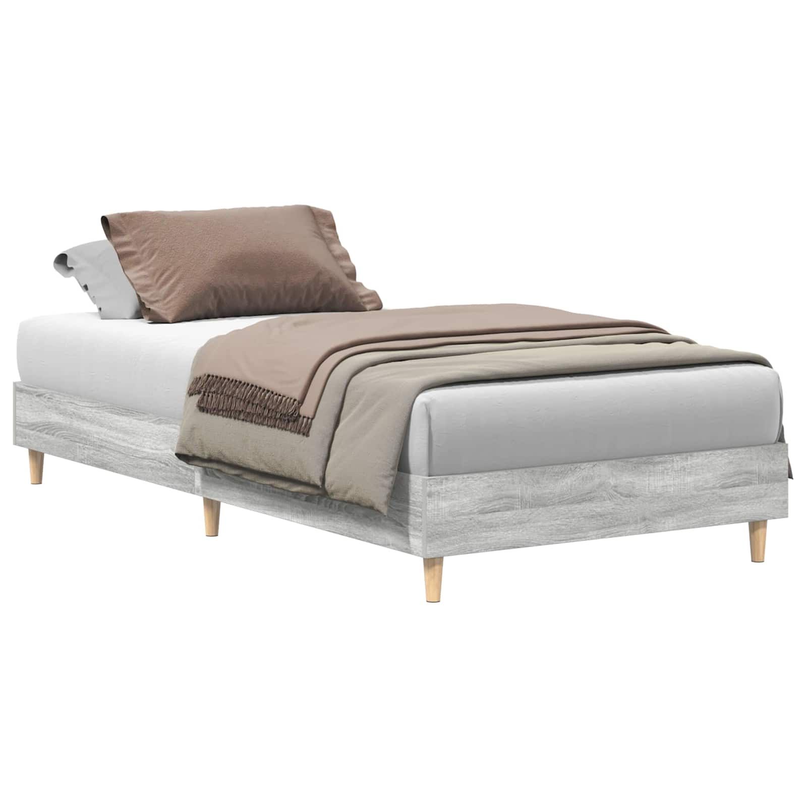 vidaXL Bettrahmen Graues Sonoma 203 x 93 x 25 cm Holzwerkstoff