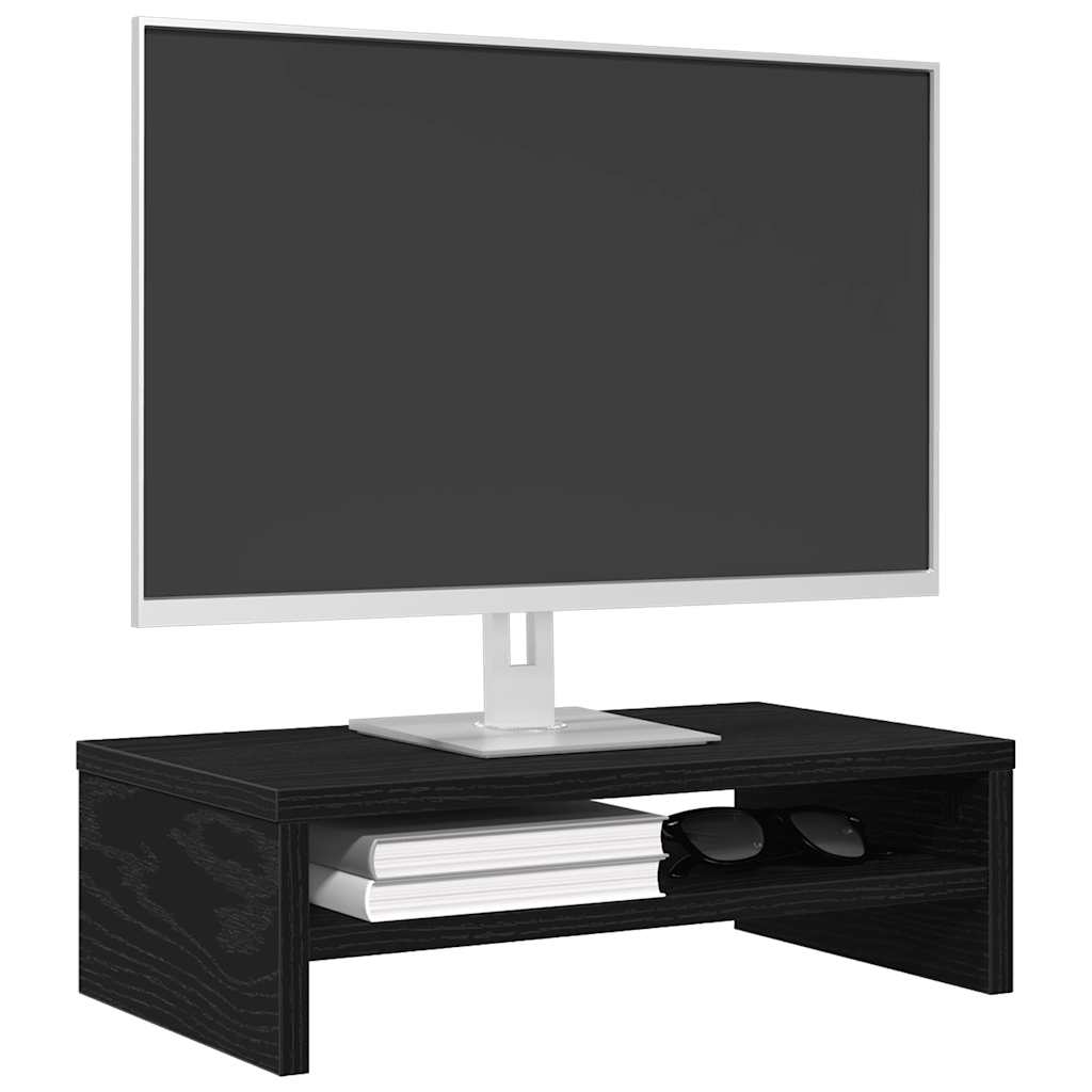 vidaXL Monitorständer Schwarze Eiche 42x24x13 cm Holzwerkstoff