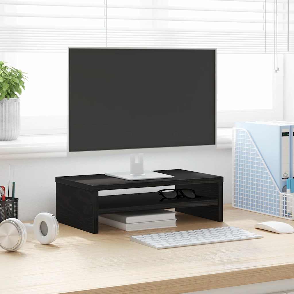 vidaXL Monitorständer Schwarze Eiche 42x24x13 cm Holzwerkstoff