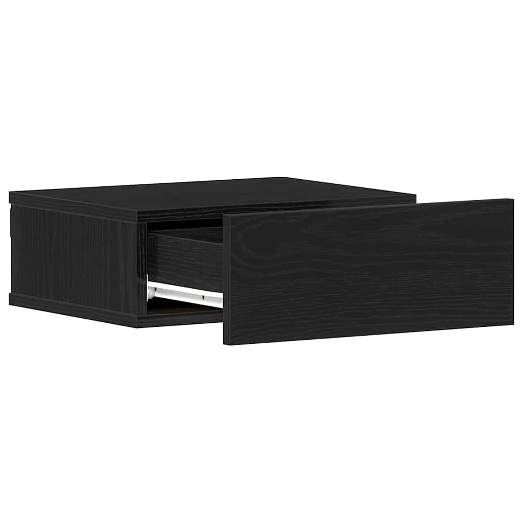 vidaXL Schwebender Nachttisch Schwarze Eiche 40 x 32 x 15 cm Holzwerkstoff