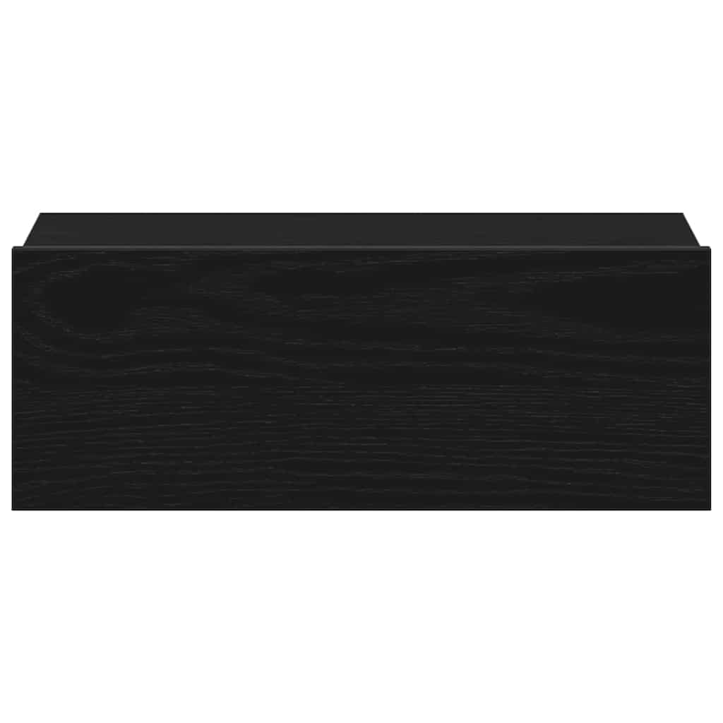 vidaXL Schwebender Nachttisch Schwarze Eiche 40 x 32 x 15 cm Holzwerkstoff