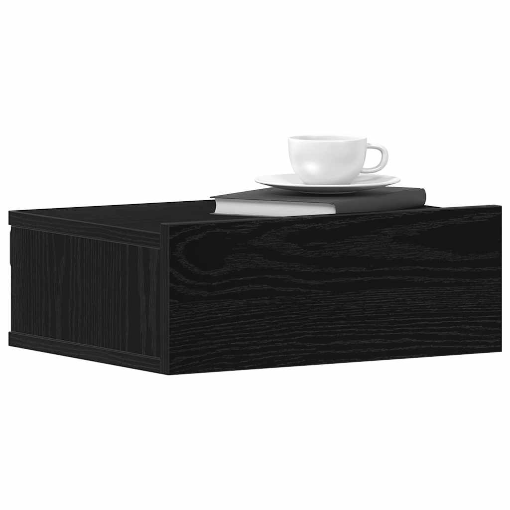 vidaXL Schwebende Nachttische 2 Stück Schwarze Eiche 40 x 32 x 15 cm Holzwerkstoff