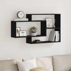 vidaXL Wandregal Eiche Schwarz 104x20x58,5 cm Holzwerkstoff