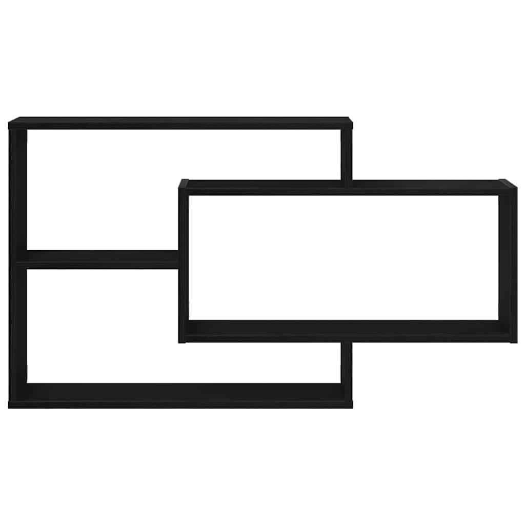 vidaXL Wandregal Eiche Schwarz 104x20x58,5 cm Holzwerkstoff