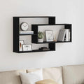 vidaXL Wandregal Eiche Schwarz 104x20x58,5 cm Holzwerkstoff