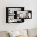 vidaXL Wandregal Eiche Schwarz 104x20x58,5 cm Holzwerkstoff
