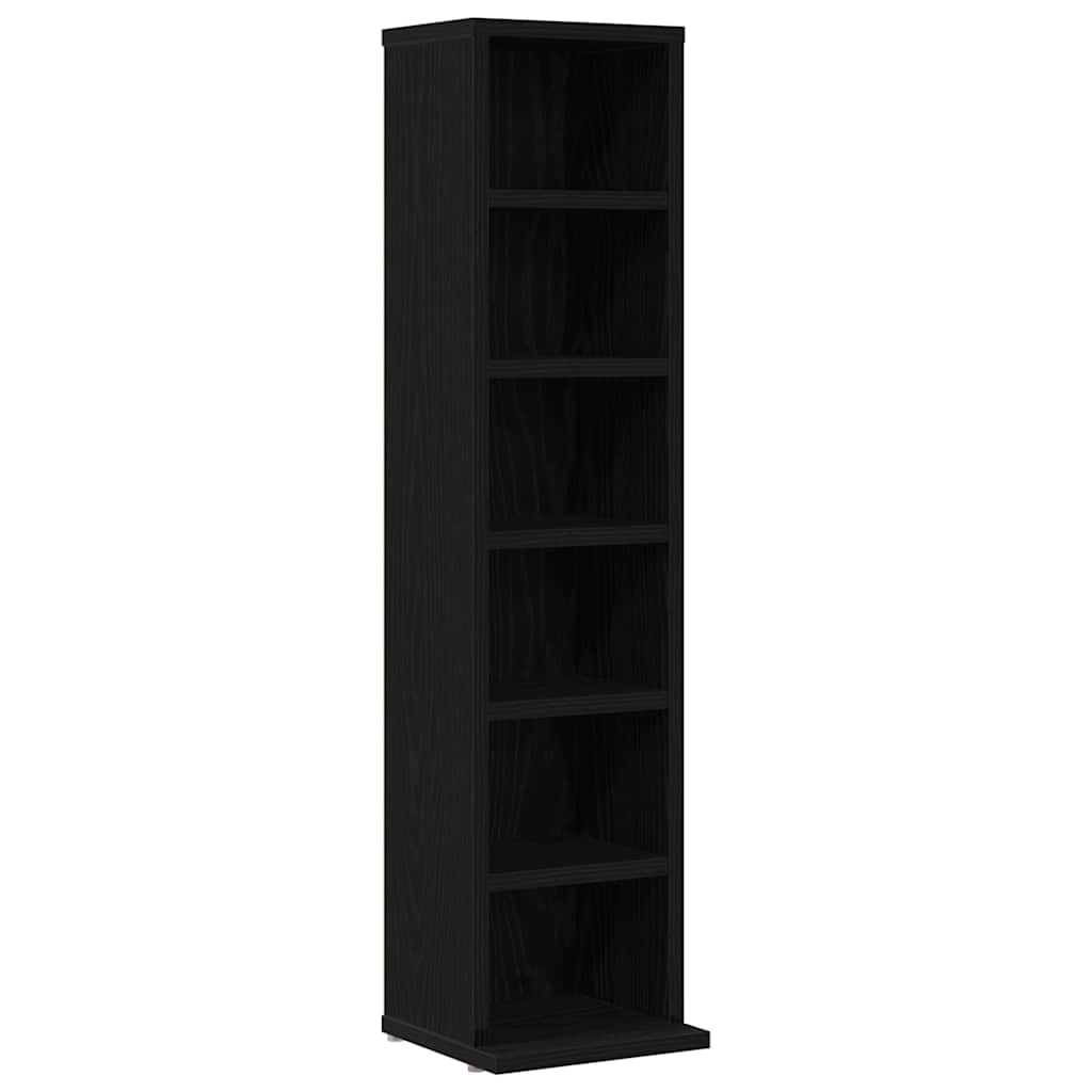 vidaXL CD-Schrank Schwarz Eichen-Optik 21x20x88 cm Holzwerkstoff