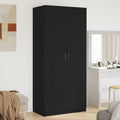 vidaXL Kleiderschrank mit Tür Schwarz Eichen-Optik 90 x 52 x 200 cm
