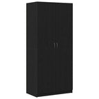vidaXL Kleiderschrank mit Tür Schwarz Eichen-Optik 90 x 52 x 200 cm
