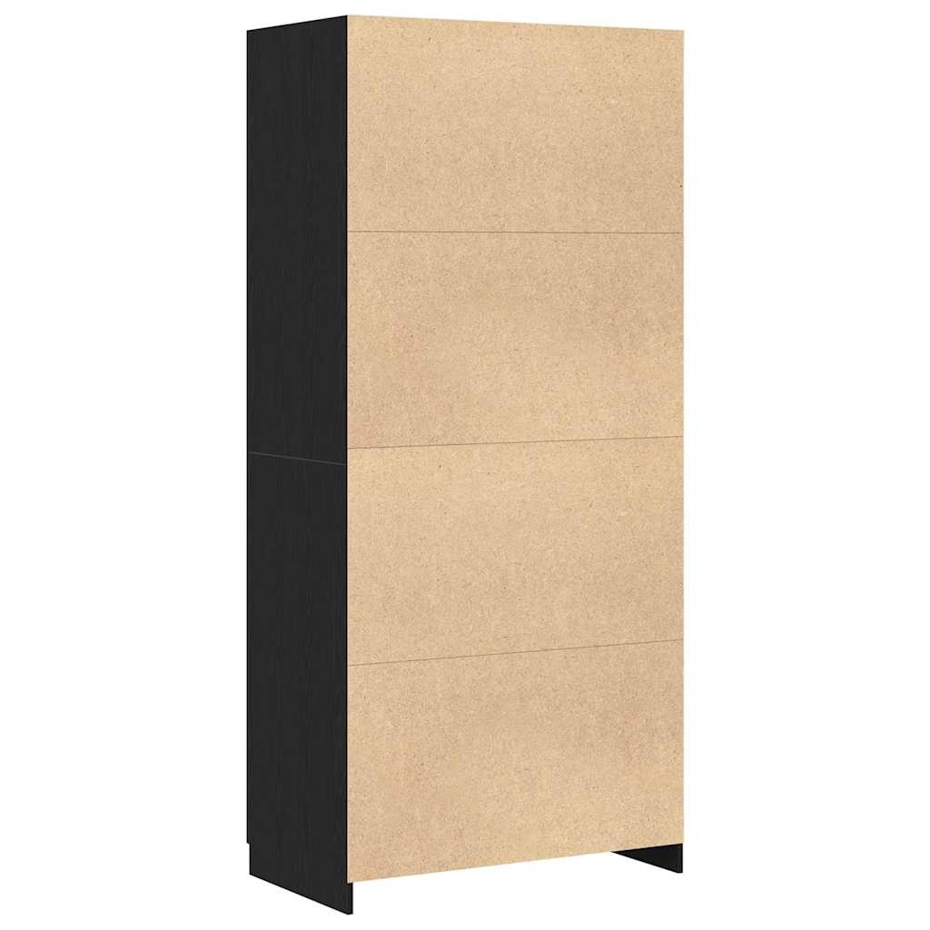vidaXL Kleiderschrank mit Tür Schwarz Eichen-Optik 90 x 52 x 200 cm