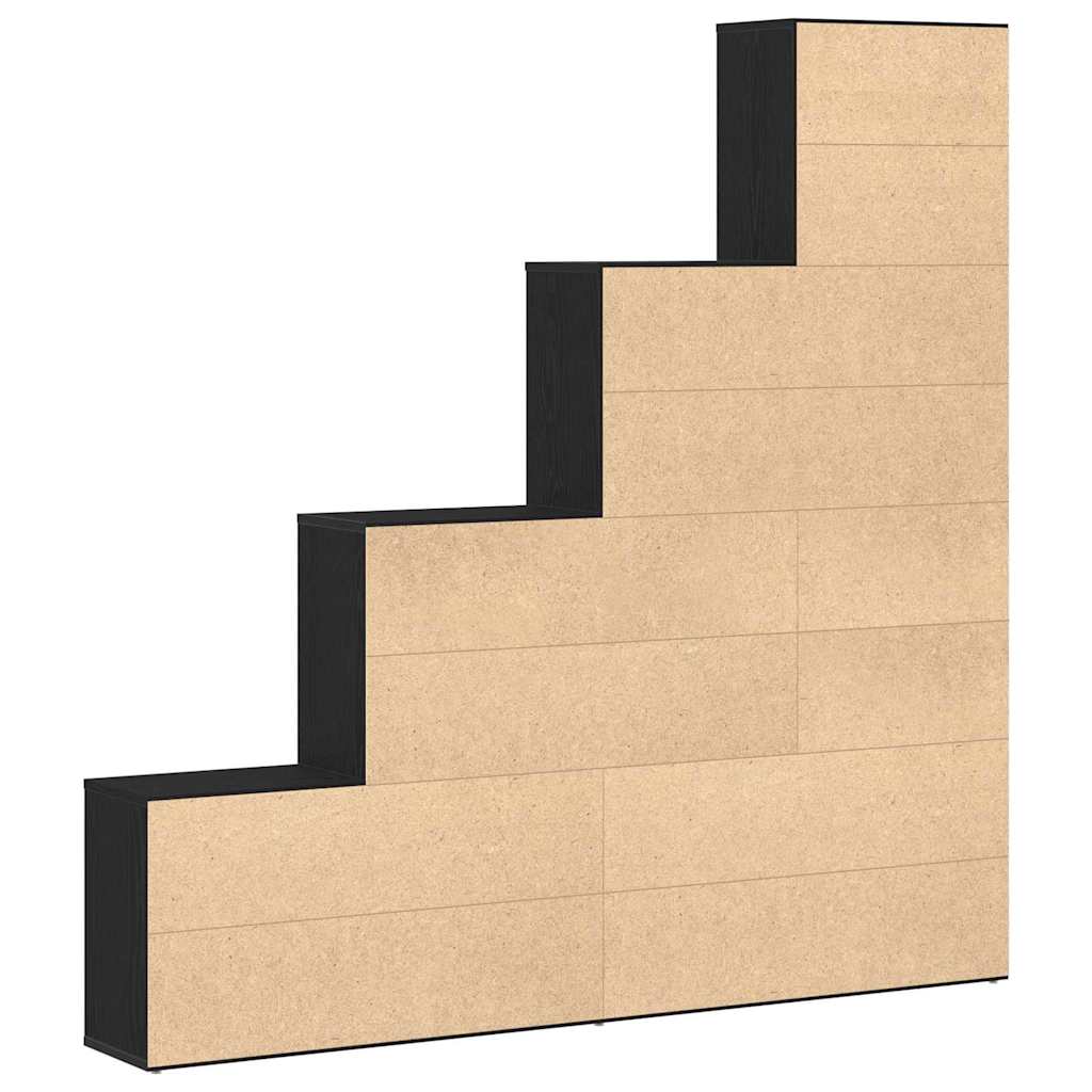 vidaXL Bücherregal Schwarz Eichen-Optik 155 x 24 x 160 cm