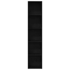 vidaXL Bücherregal Eiche Schwarz 40 x 30 x 189 cm Holzwerkstoff