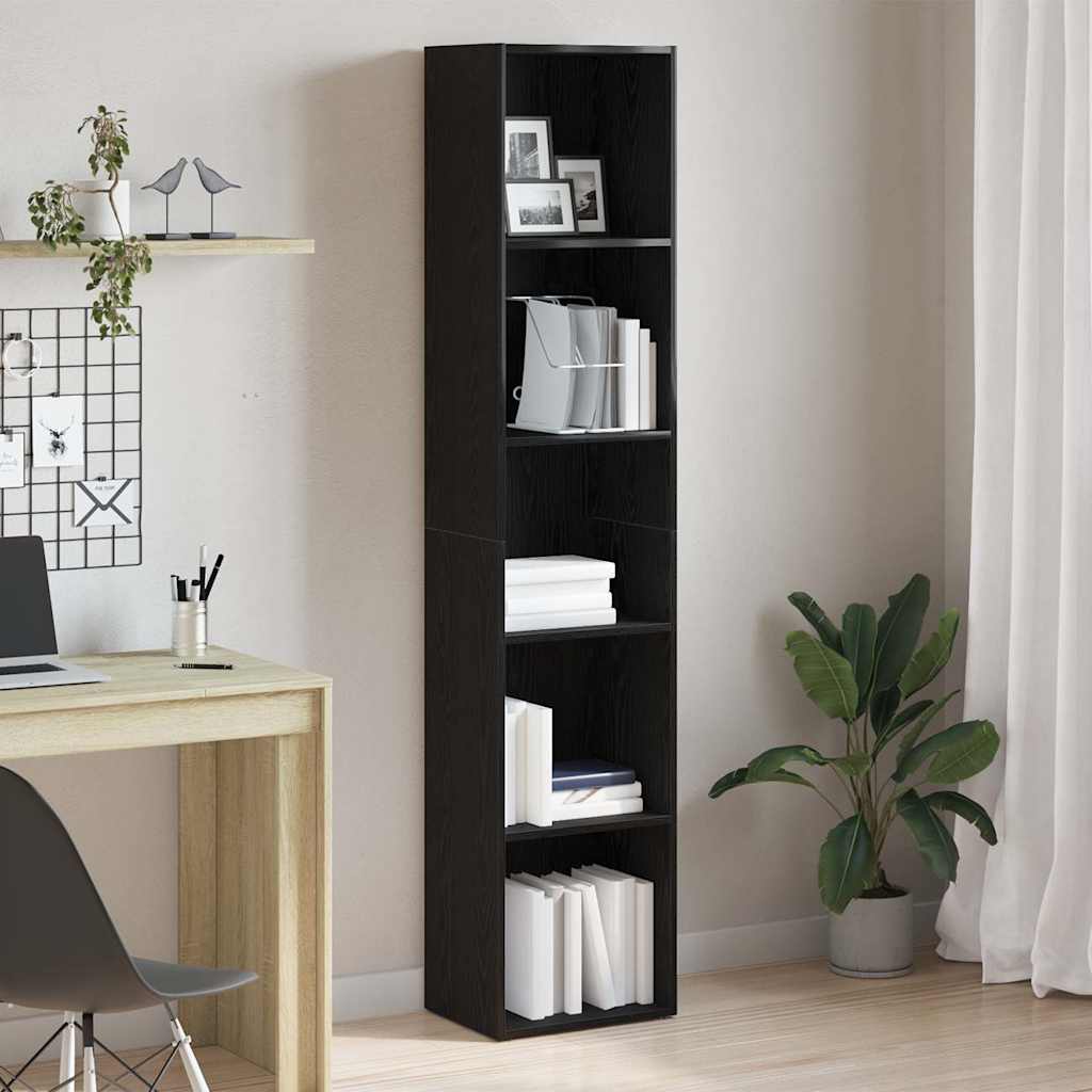 vidaXL Bücherregal Eiche Schwarz 40 x 30 x 189 cm Holzwerkstoff