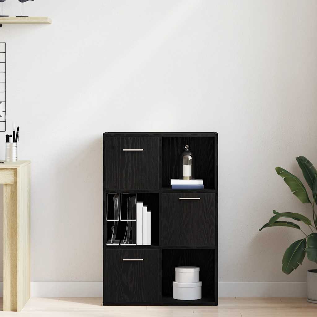 vidaXL Bücherregal/Raumteiler Schwarze Eiche 60,5x30x90cm Holzwerkstoff
