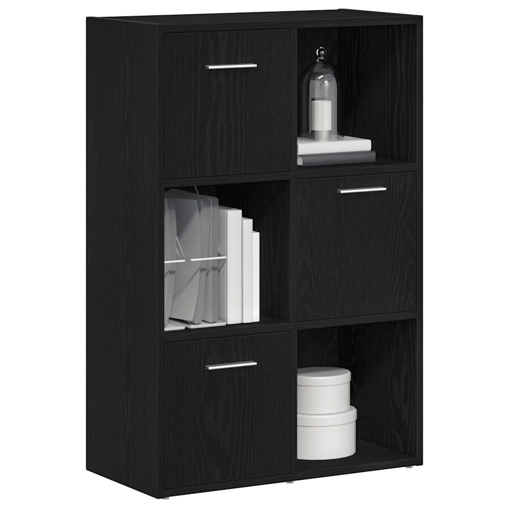 vidaXL Bücherregal/Raumteiler Schwarze Eiche 60,5x30x90cm Holzwerkstoff