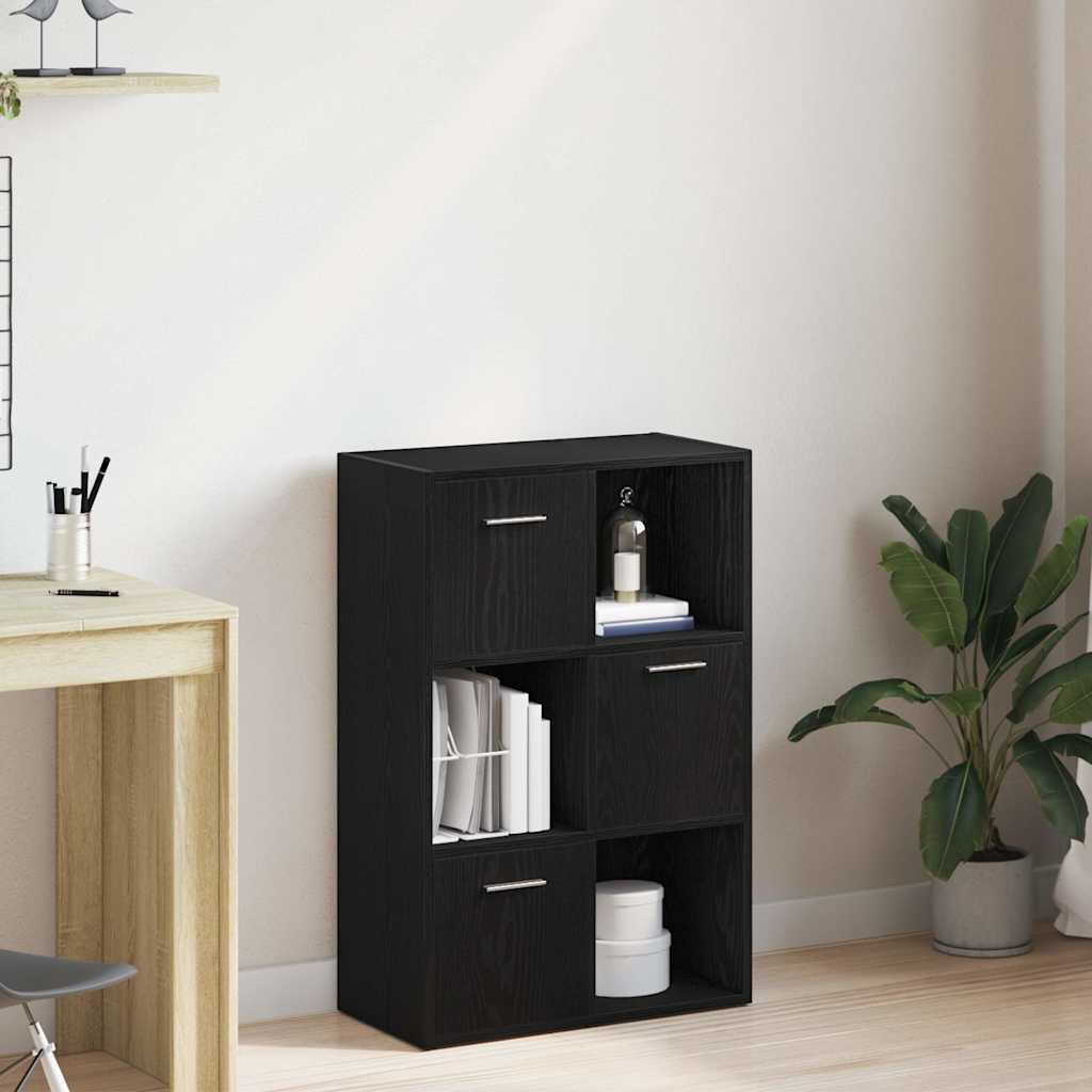 vidaXL Bücherregal/Raumteiler Schwarze Eiche 60,5x30x90cm Holzwerkstoff