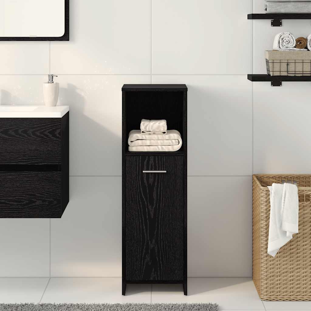 vidaXL Badezimmerschrank aus schwarzer Eiche, 30 x 30 x 95 cm, Holzwerkstoff