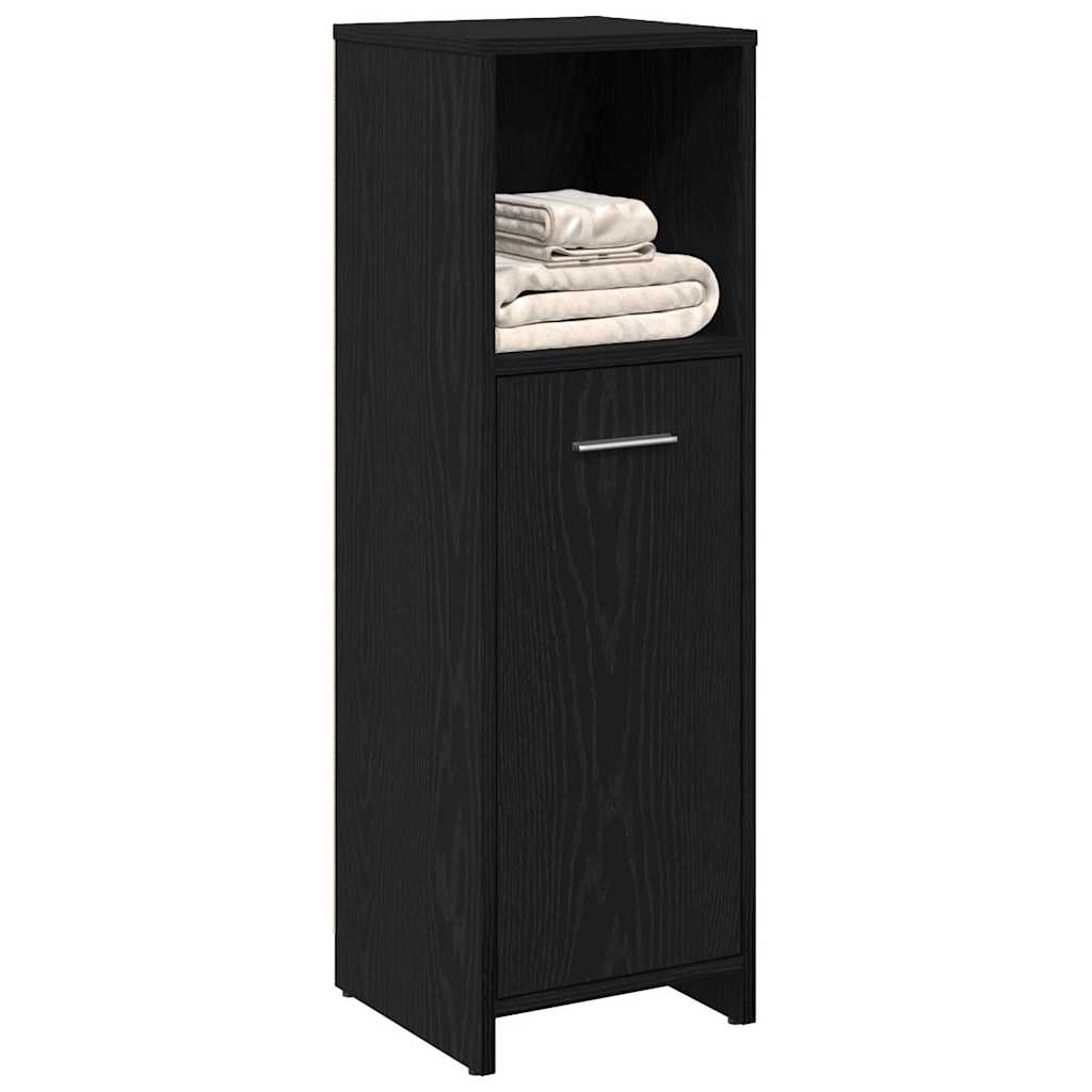 vidaXL Badezimmerschrank aus schwarzer Eiche, 30 x 30 x 95 cm, Holzwerkstoff