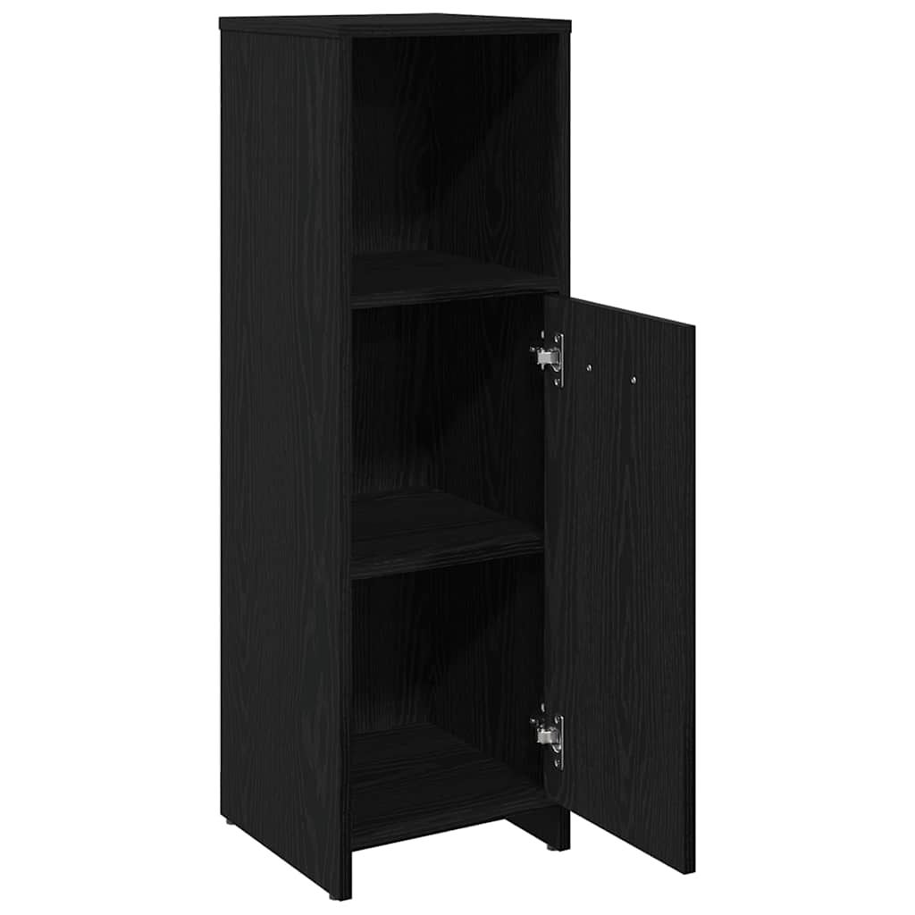 vidaXL Badezimmerschrank aus schwarzer Eiche, 30 x 30 x 95 cm, Holzwerkstoff