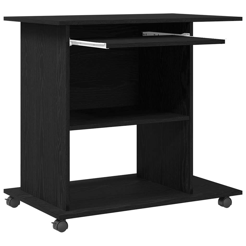 vidaXL Computertisch Eiche schwarz 80x50x75 cm Holzwerkstoff